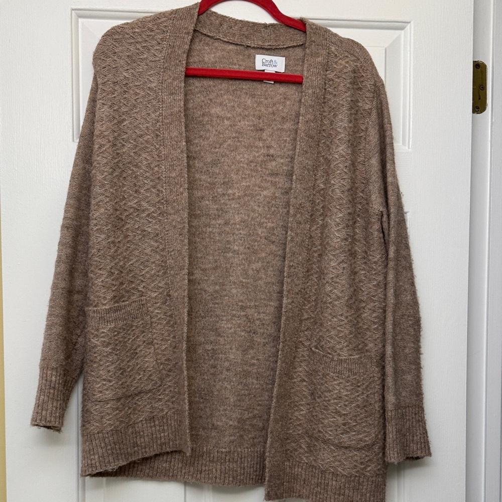 Croft and barrow Brown Open-Front Cardigan